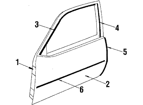 1987 Oldsmobile Firenza Front Door Molding Diagram for 20178737