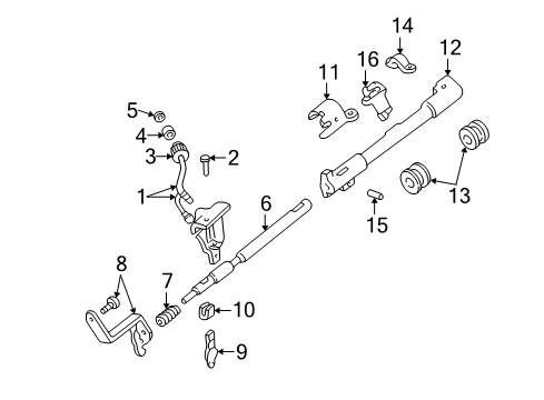 2002 Ford Ranger Gear Shift Control - AT Control Arm Diagram for F57Z-7302-A