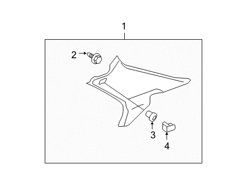 2007 Acura TL Interior Trim - Quarter Panels Cap, Right Rear Pillar Garnish (Graphite Black) Diagram for 84132-SEP-A01ZD