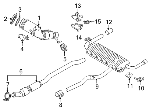 2018 BMW X1 Exhaust Components Tailpipe Trim, Chrome Diagram for 18308648042