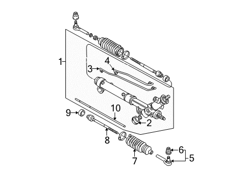 2006 Buick LaCrosse P/S Pump & Hoses, Steering Gear & Linkage Gear Kit, Steering (Remanufacture) Diagram for 19330433