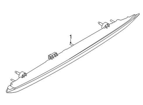 2021 Nissan Rogue High Mount Lamps Stop Lamp Assembly-High Mounting Diagram for 26590-6RA0A