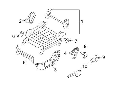 2009 Hyundai Santa Fe Power Seats Shield Cover-Front Seat, LH Diagram for 88050-0W000-J4