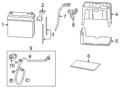 2014 Acura ILX Battery Battery (44B19L-S) (Gr151R) (340Cca) (57Rc) Diagram for 31500-SNC-00100M
