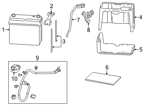 2014 Acura ILX Battery Wire Harness, Engine Diagram for 32110-R9B-A00