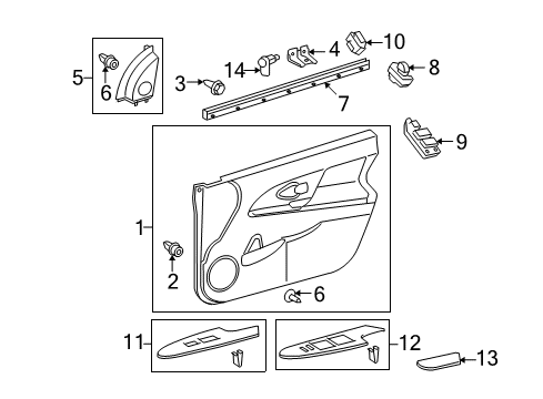 2008 Scion xD Switches Belt Weatherstrip Diagram for 68172-52160