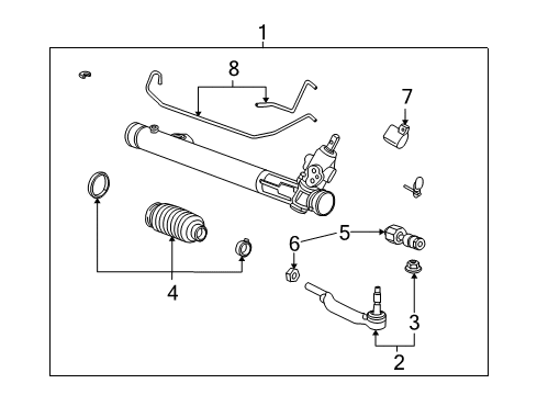 2013 Cadillac CTS P/S Pump & Hoses, Steering Gear & Linkage Gear Assembly Diagram for 19419353
