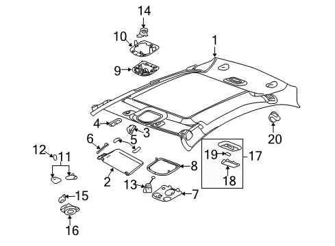 2006 Pontiac G6 Interior Trim - Roof Lamp Asm-Dome *Gray Diagram for 22732128