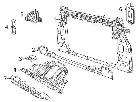 2020 Jeep Renegade Radiator Support, Splash Shields Belly Pan-Extension Front Diagram for 68438915AA