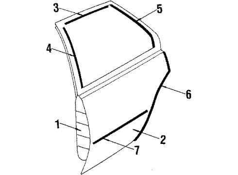 1986 Oldsmobile Firenza Rear Door MOLDING ASM, R/D Diagram for 20475380