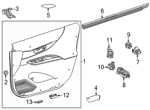 2021 Toyota Venza Mirrors Belt Weatherstrip Diagram for 68172-48080