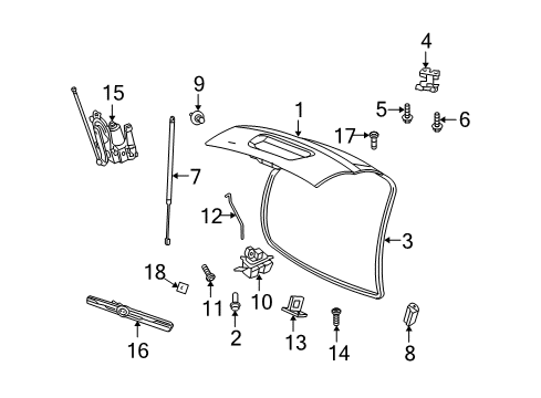 2008 Chrysler Aspen Lift Gate Seal-LIFTGATE Diagram for 55364425AG