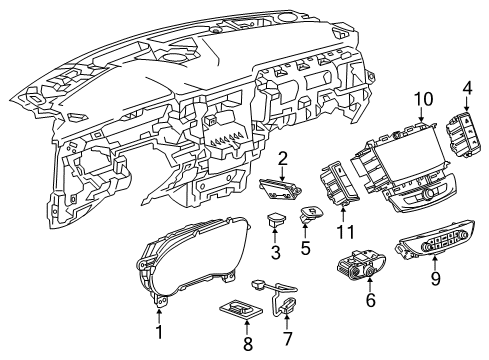 2018 Buick Enclave A/C & Heater Control Units Cluster Assembly Diagram for 84573395