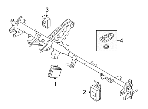 2013 Hyundai Accent Keyless Entry Components Brake Control Module And Receiver Unit Assembly Diagram for 95400-1RFD0