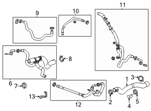 2022 Cadillac CT4 Radiator Hoses Lower Hose Clamp Diagram for 11516221