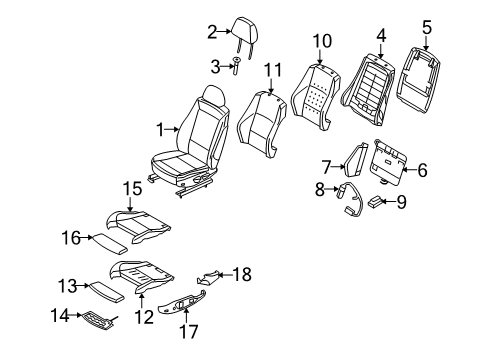 2008 BMW 335xi Lumbar Control Seats Seat Upholstery, Leather Diagram for 52109144213