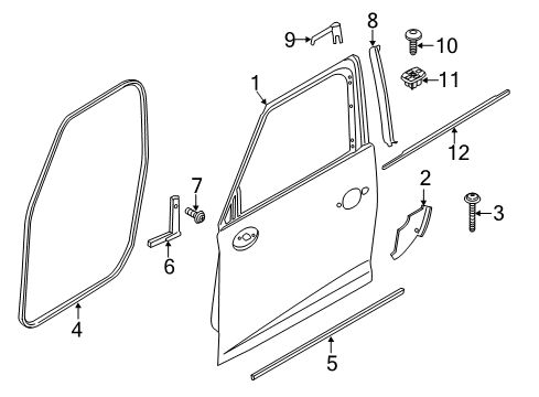 2013 Mini Cooper Paceman Door & Components Clip, Cover For Column B Diagram for 51337140714