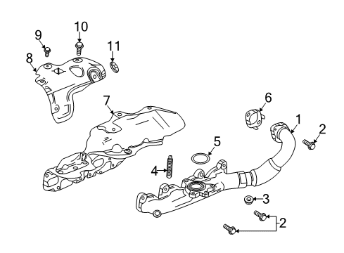 2017 Chevrolet Cruze Exhaust Manifold Exhaust Manifold Gasket Diagram for 55485151