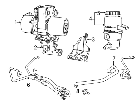 2013 Jeep Grand Cherokee P/S Pump & Hoses, Steering Gear & Linkage Hose-Power Steering Pressure Diagram for 5154475AD