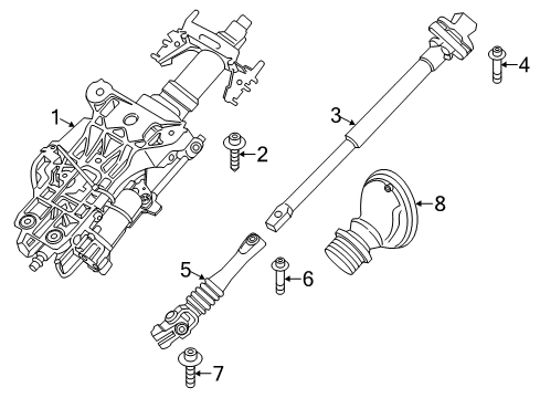 2013 BMW 550i GT xDrive Steering Column & Wheel, Steering Gear & Linkage Fillister Head With Washer Diagram for 32306766052