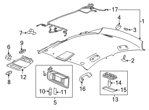 2014 Chevrolet Malibu Interior Trim - Roof Dome Lamp Assembly Diagram for 22780825
