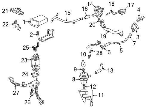 2003 Buick LeSabre Emission Components Air Injection Reactor Pump Diagram for 12568224