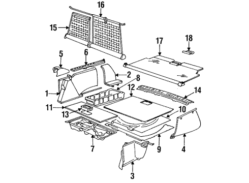 1993 BMW 525iT Interior Trim Trunk Trim Panel Diagram for 51478120502