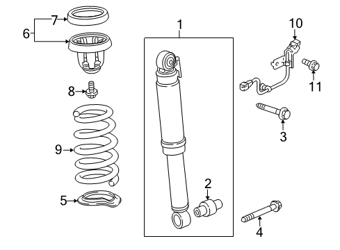 2012 Acura ZDX Shocks & Components - Rear Sub-Wire, Left Rear Shock Absorber Diagram for 52655-STX-A02