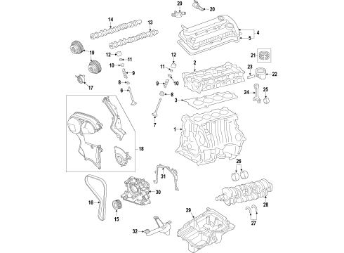 2014 Ford Fiesta Engine Parts, Mounts, Cylinder Head & Valves, Camshaft & Timing, Variable Valve Timing, Oil Cooler, Oil Pan, Oil Pump, Crankshaft & Bearings, Pistons, Rings & Bearings Piston Diagram for 8A6Z-6108-A