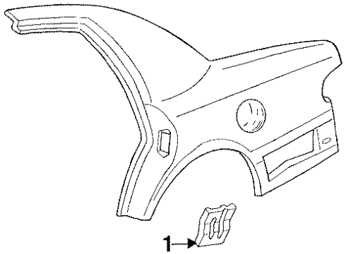 1994 Ford Crown Victoria Exterior Trim - Quarter Panel Body Side Molding Diagram for F5AZ5429077PTM