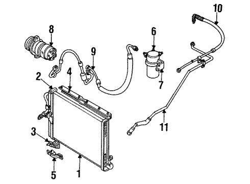 1993 Oldsmobile Cutlass Ciera A/C Condenser, Compressor & Lines Compressor Asm, A/C Diagram for 1135417