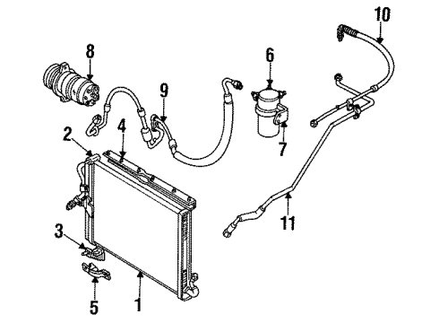 1986 Oldsmobile Cutlass Ciera A/C Condenser, Compressor & Lines Hose Asm, A/C Compressor Diagram for 14081364