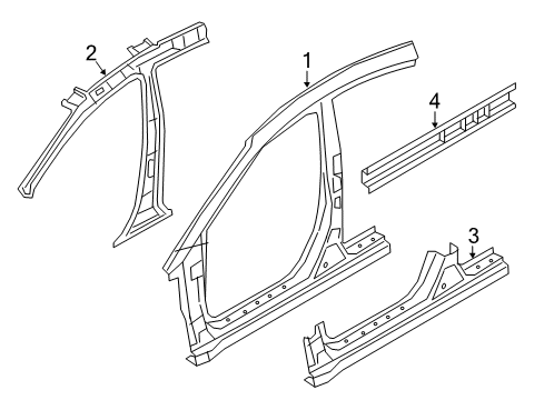 2017 Hyundai Ioniq Aperture Panel, Rocker Panel Assembly-Side Sill Inner, RH Diagram for 65180-G7000