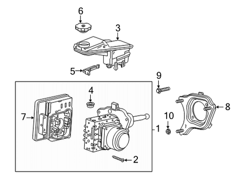 2021 Cadillac XT6 Hydraulic System ABS Control Unit Bolt Diagram for 84036306