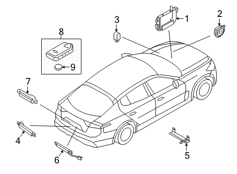 2020 Kia Stinger Keyless Entry Components Unit Assembly-IBU Diagram for 95400J5410