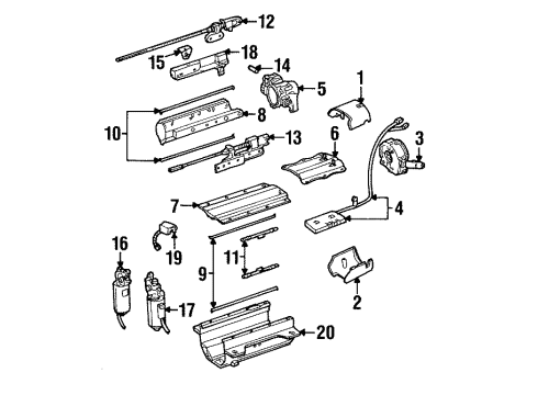 1997 Lincoln Mark VIII Steering Column Housing & Components, Shroud, Switches & Levers Motor Assembly Diagram for F7LZ-3D538-BA