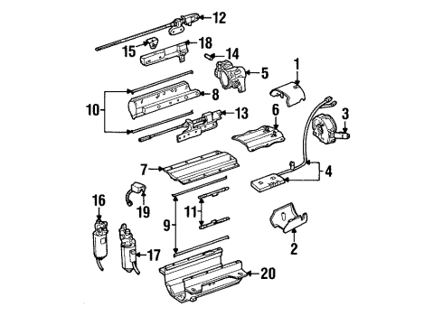 1997 Lincoln Mark VIII Steering Column Housing & Components, Shroud, Switches & Levers Ignition Cylinder Diagram for 5W4Z-11582-BA