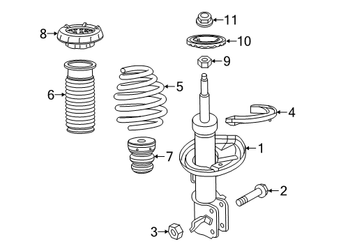 2016 Chevrolet Spark Struts & Components - Front Mount Plate Diagram for 95422812