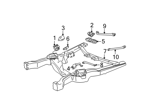 1995 GMC Safari Engine Mounting SUPPORT, Transmission Mounting Diagram for 15708675