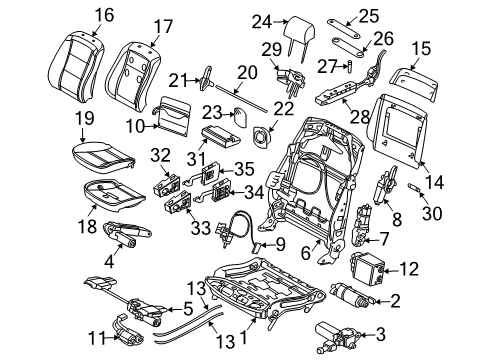 2006 BMW 750i Power Seats Switch Seat Adjusting Front Right Diagram for 61316930026