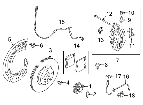 2021 BMW Z4 Front Brakes Brake Caliper Right Diagram for 34106872800