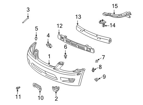 2004 Lexus IS300 Front Bumper Reinforcement, Front Bumper Bar, RH Diagram for 52133-53010