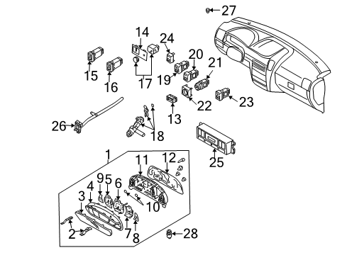 2006 Kia Sorento Cluster & Switches Ignition Lock Cylinder Diagram for 819003EA00