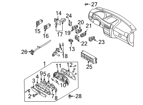 2003 Kia Sorento Automatic Temperature Controls Sensor Assembly-Ambient Diagram for 969853E200