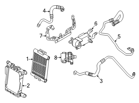 2016 BMW M2 Engine Oil Cooler Oil Cooling Pipe Outlet Diagram for 17227639644