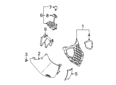 2009 Chevrolet Equinox Gear Shift Control - AT Knob Asm-Automatic Transmission Control Lever Diagram for 25851736