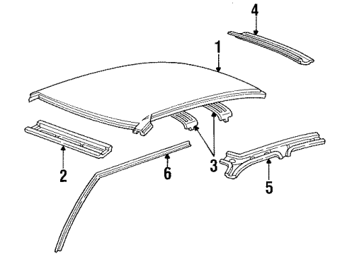 2001 Ford Crown Victoria Roof & Components Weatherstrip Diagram for XW7Z-5451823-BA