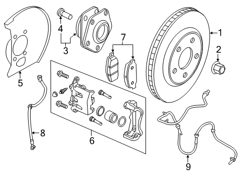 2020 Nissan Leaf Brake Components Baffle Plate Diagram for 41161-4ND0A