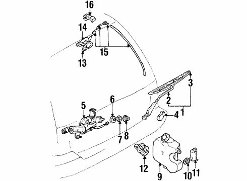 1998 Ford Escort Lift Gate - Wiper & Washer Components Wiper Motor Cap Diagram for 3L2Z-17C526-AB