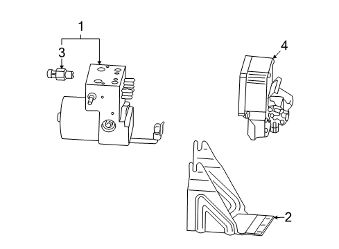 2009 Cadillac SRX ABS Components Electronic Brake And Traction Control Module Kit Diagram for 19153350